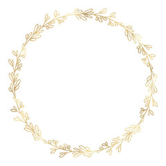 Floral gold wreath illustration