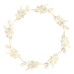 Floral gold wreath illustration