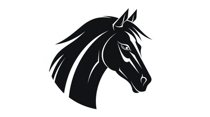 Horse animal flat minimalist logo design, generative AI.
