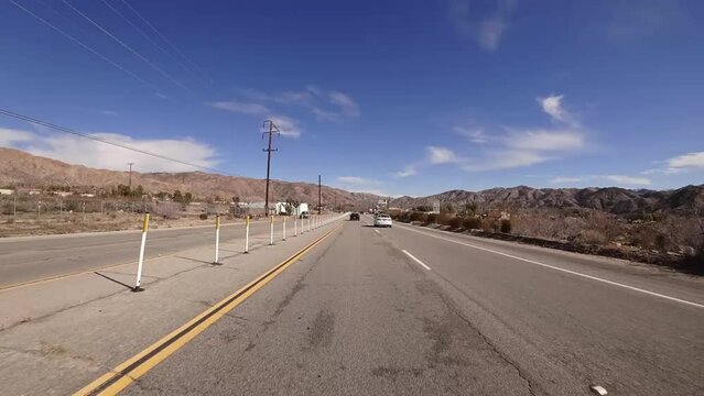 timelapse roadtrip through rural towns in california desert