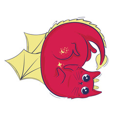 Magical Dragon-Pawed Feline Alone on White Background