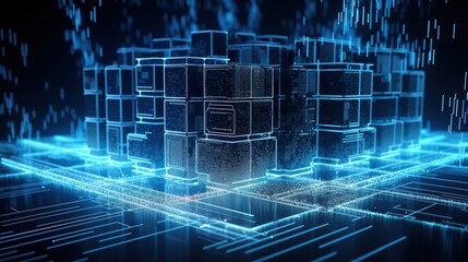 3D rendering of abstract technology concept. Futuristic cyberspace background,Abstract 3d rendering of data processing. Futuristic technology style.Generative Ai