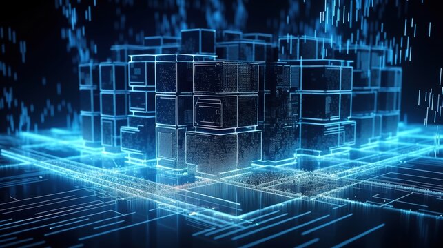 3D rendering of abstract technology concept. Futuristic cyberspace background,Abstract 3d rendering of data processing. Futuristic technology style.Generative Ai