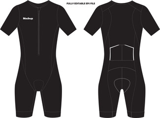 Cycling Short Sleeve Triathlon Skinsuit Mockup