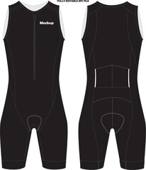 Cycling Sleeveless Triathlon Skinsuit Mockup