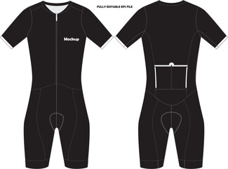 Cycling Race Short Sleeve Skinsuit Mockup