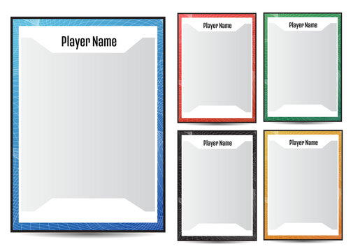 Sport player trading card frame border template set