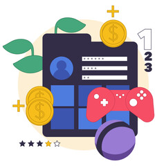 Passive income in the internet. Character making money on game boosting