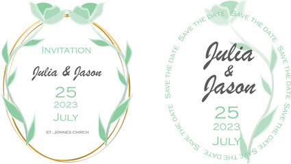 Invitation frame with floral ornament