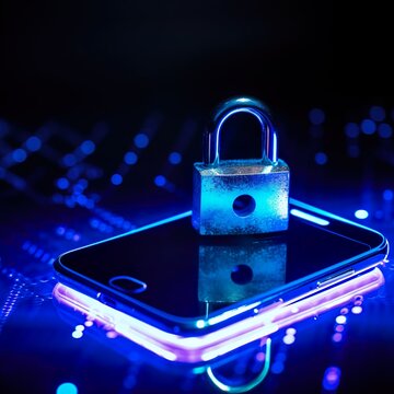 phone with padlock