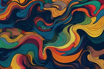 Fototapeta premium colorful abstract background with wavy lines. Generative AI