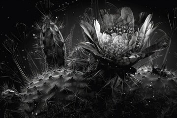 monochromatic cactus plant. Generative AI