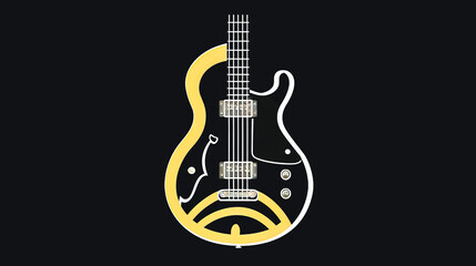 Fototapeta na wymiar Creative illustration with electric guitar, generative AI.