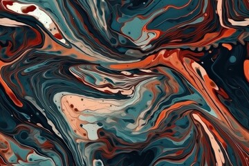 an abstract painting with vibrant colors and geometric shapes. Generative AI