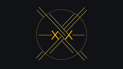 Minimalistic geometric black logo isolated, generative AI.