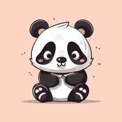 Adorable Panda Illustration, Cute Bamboo Muncher Art, Delightful Style