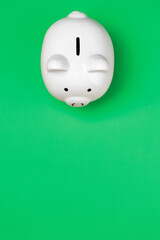 Piggy Bank on colorful background with negative space
