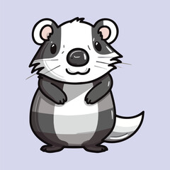 Lovely Badger Vector Design, Delightful Woodland Creature Graphic