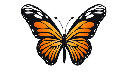 Fototapeta na wymiar Minimalist simple butterfly logo isolated, generative AI.