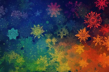 Fototapeta na wymiar vibrant background with intricate snowflake patterns. Generative AI