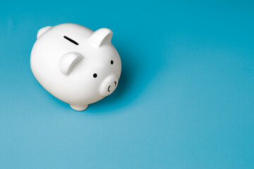 Piggy Bank on colorful background with negative space
