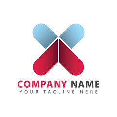 Creative Logo X Logo design template. Colorful alphabet collection. Logotype symbol