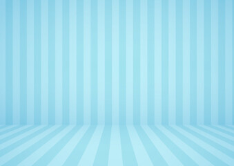 背景素材ストライプ柄の部屋水色の壁と床