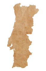 map of Portugal on old brown grunge paper