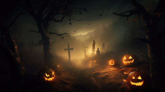 Friedhof zu Halloween, Generative AI