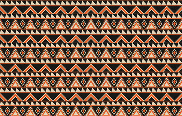 Ikat geometric folklore ornament. Tribal ethnic vector texture. Seamless striped pattern in Aztec style. Figure tribal embroidery. Indian, Scandinavian, Gypsy, Mexican, folk pattern. Boho chic design.