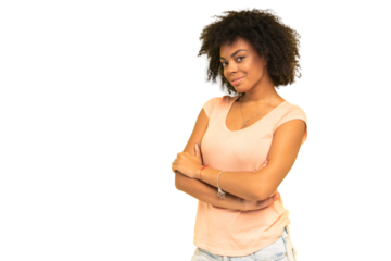 Beautiful african american female model posing in studio