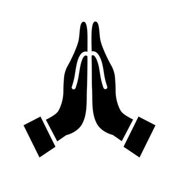 Pray icon vector hands folded in prayer icon hands folded in prayer vector icon