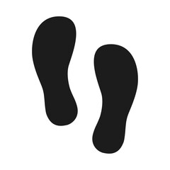 footprint icon vector footwears flat style black silhouettes Illustration isolated on white