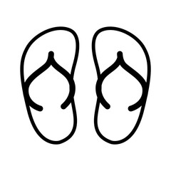 Line sandal flip flops isolated icon design isolated on white flat