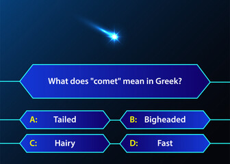 Question and answers, TV show, exam. Template for a quiz on the theme of space.