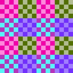 Effect colorful painting of chessboard. Seamless pattern for background, page, cover skin, carpet, fashion, wallpaper, book cover, wrapping paper.