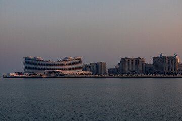 Fototapeta premium View of the sea and buildings in Qatar