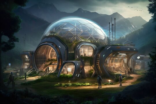 Self-Sustaining space colony with advanced technologies
