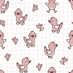 Childish pattern with little ducklings