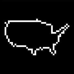 Fototapeta premium Pixel map of USA. Vector illustration.