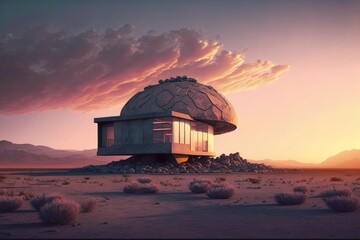 A Futuristic Abode with Minimalist Furnishings, Nuclear & Apocalypse Art: High-Detail 3D Model