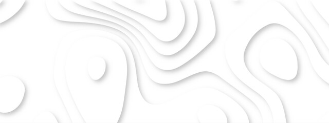 Abstract curve line white background. Soft smooth lines curving white papercut background. 