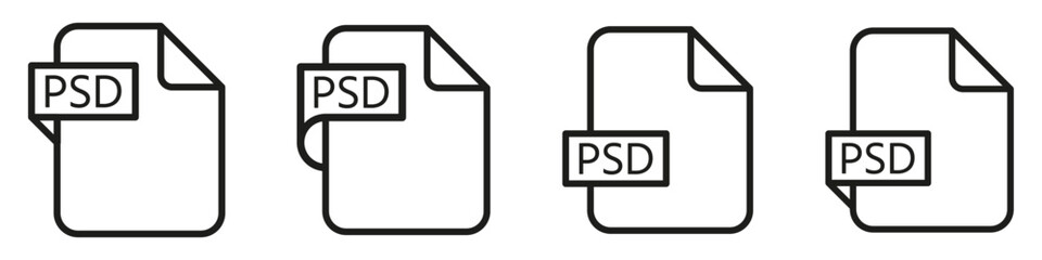 Psd file format document type colored icon.