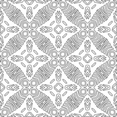 Stylish texture with figures from lines.Abstract geometric black and white pattern for web page, textures, card, poster, fabric, textile. Monochrome graphic repeating design. 