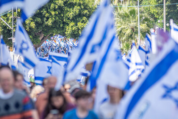 Civilian protests in the city of Rehovot Israel against the planned changes of Israeli government...