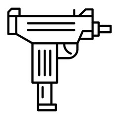 Submachine Gun Outline Icon