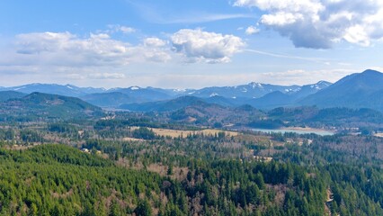 Aerial view of the Cascade Mountains in Washington State