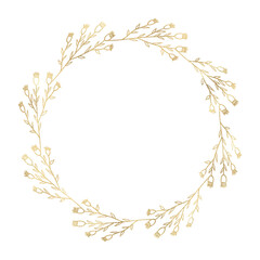 Floral gold wreath illustration