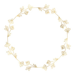 Floral gold wreath illustration