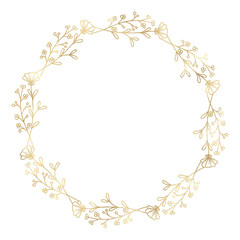 Floral gold wreath illustration